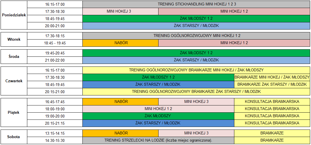 Legia Hokej - plan treningowy